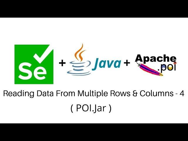 Selenium Training || Reading Data From Multiple Rows in Excel using POI.jar