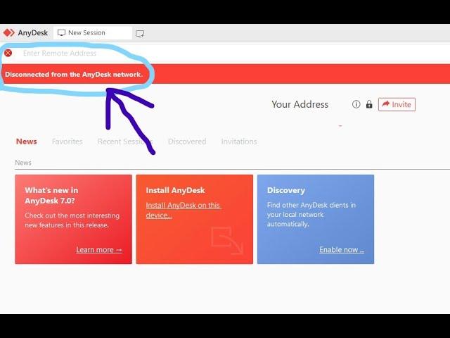 Disconnected from the AnyDesk network | disconnected from anydesk network error