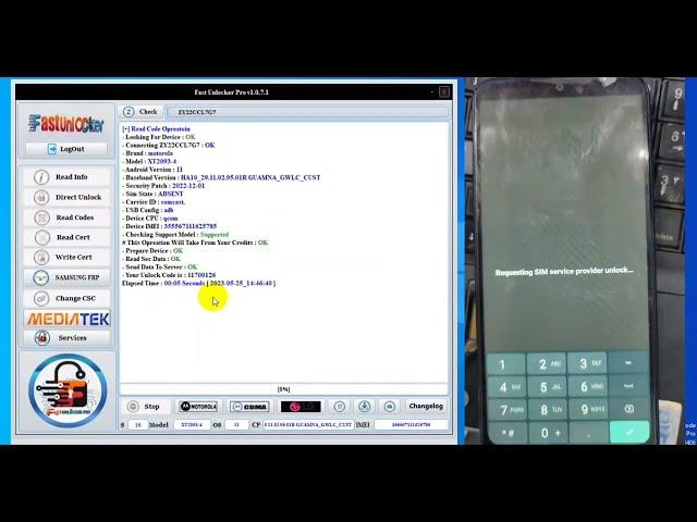 Read code all Motorola by fast unlocker pro