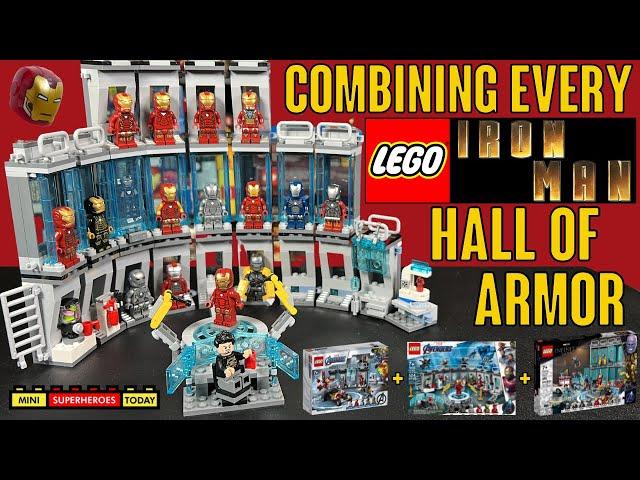 Combining EVERY LEGO Iron Man HALL OF ARMOR Set EVER!
