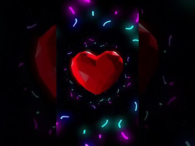 Low Poly Heart Neon Tunnel