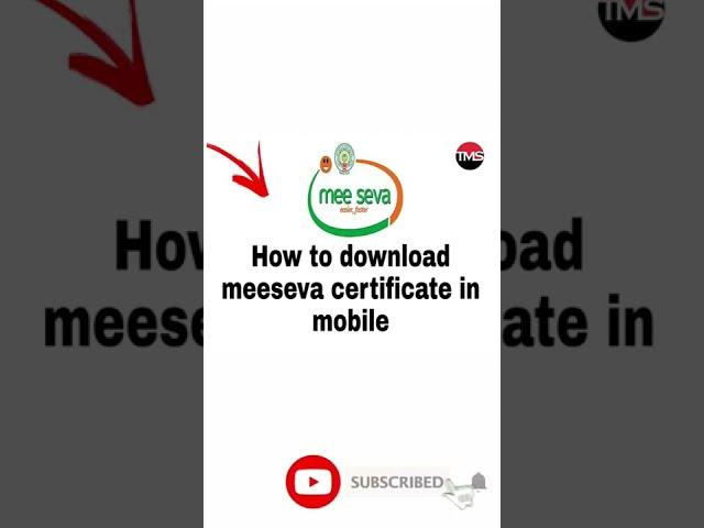 how to download meeseva certificate in mobile?