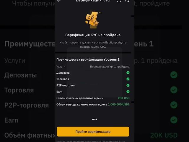 Как пройти верификацию на бирже #bybit #binance #okx #bitget #bitcoin  #hamsterkombat