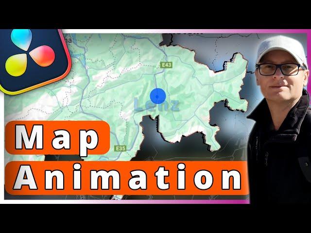 Simple Map Animation in Free Davinci Resolve [Step-By-Step] #davinciresolve #tutorial #mapanimation