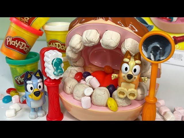 Bluey and Bingo Play Doh Dentists  Doctor Drill 'n Fill Play-Doh Set.