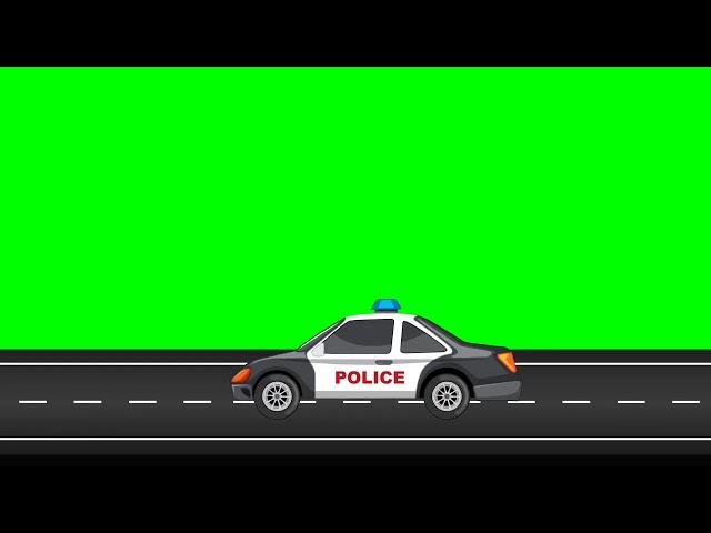 Police car moving -- Green screen ( RC Background )