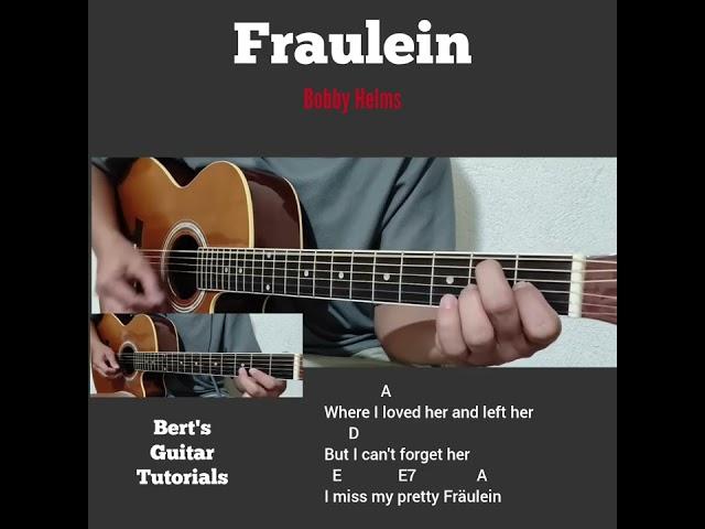 Fraulein - Bobby Helms guitar bass strumming tutorial with lyrics and chords ver.2