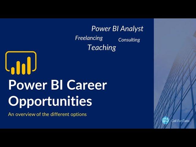 Power BI Career Opportunities - An overview of the different options