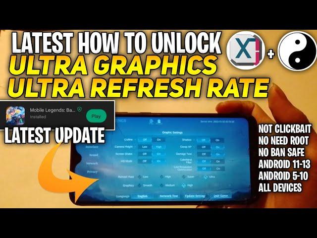 Tutorial Latest How To Unlock Ultra Graphics Ultra Refresh Rate In Mobile Legends All Devices