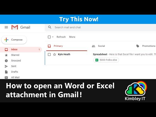 How to open an Word or Excel attachment in Gmail