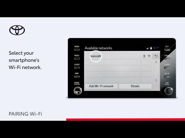 How to pair your Toyota's multimedia system via your smartphone's wi-fi network