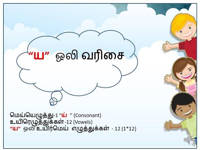 Learn tamil letters uyirmei eluthukal "ய" ya oli varisai