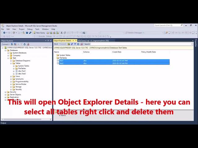 Sql Server - How to delete all tables at once in seconds