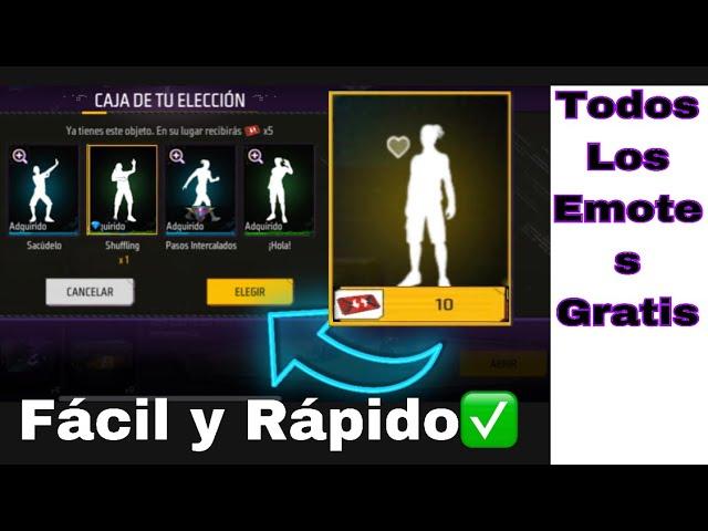 CÓMO reclamar todos los EMOTES GRATIS aquí esta el TRUCO | Consigue los Emotes gratis en free fire