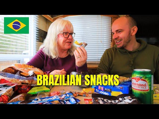 Gringo grandmother SHOCKED trying BRAZILIAN CANDIES