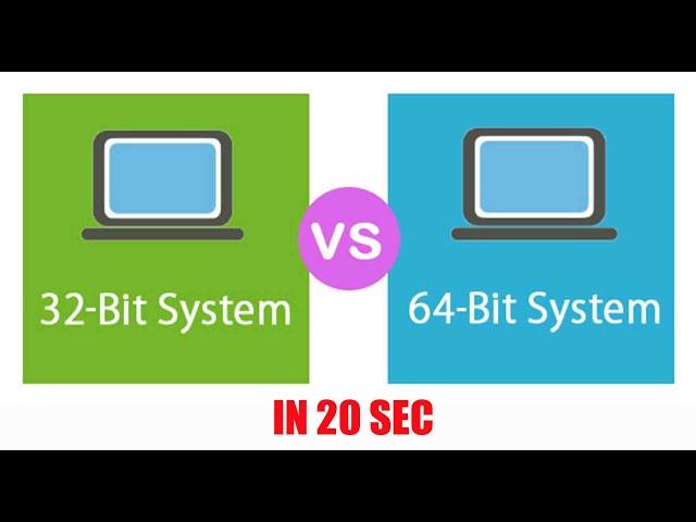 Difference between 32-Bit and 64-Bit System | Operating System | Processor | Software #shorts#short