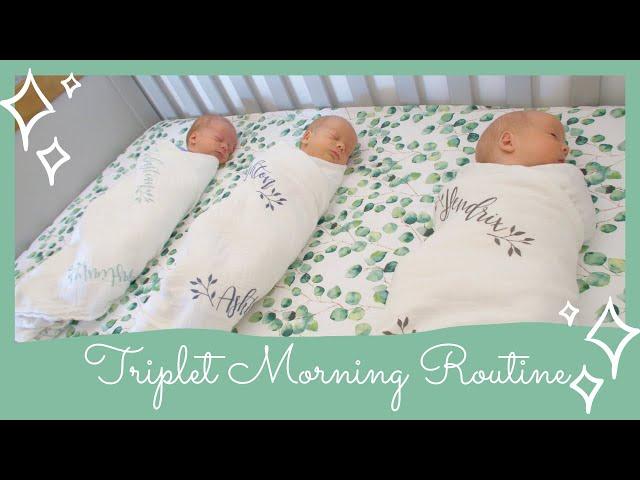 Newborn Triplets' Morning Routine