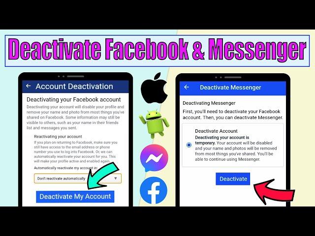 How to Deactivate Facebook and Messenger Account 2023। Messenger deactivate 2023 Deactivate FB ID 23