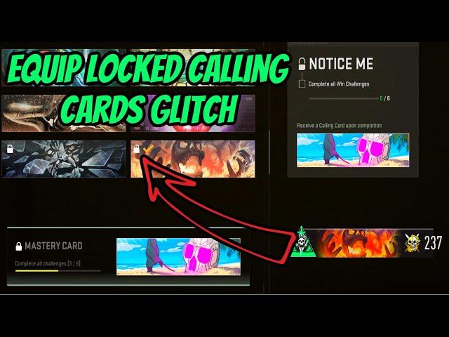 Working Calling Card Glitch MW2 Equip Any Locked Calling Cards