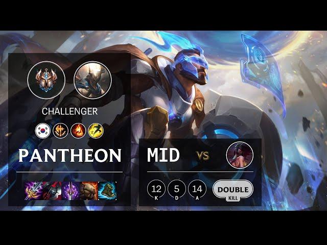 Pantheon Mid vs Akali - KR Challenger Patch 10.16