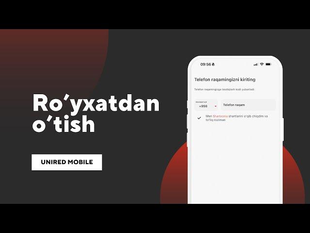 Ro'yxatdan o'tish | Unired Mobile