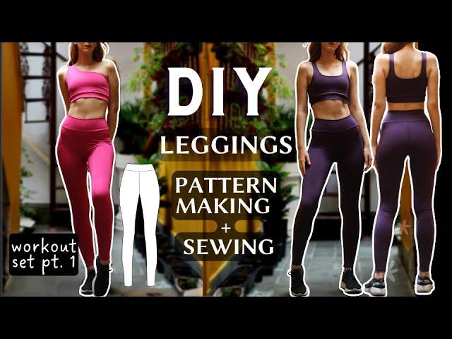 HOW TO MAKE LEGGINGS FROM SCRATCH - PATTERN MAKING + SEWING TUTORIAL (workout set pt. 1)