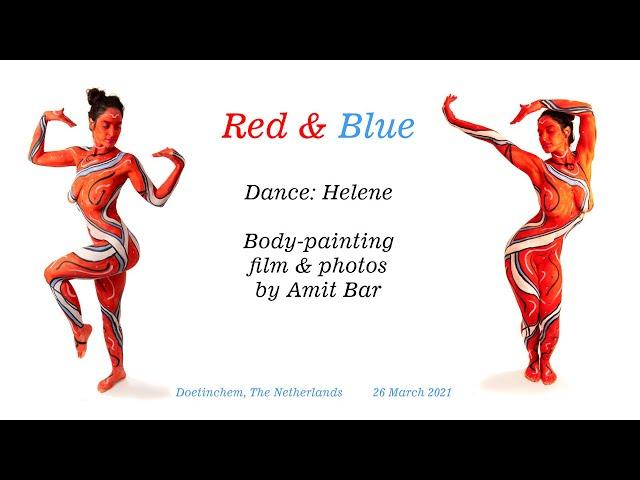 Art Video: Red & Blue body-painting by Amit Bar. EDSA content.