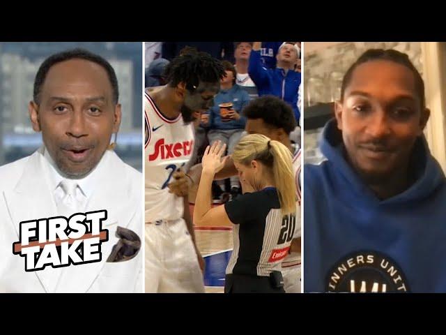 FIRST TAKE | "Referees are problem" - Stephen A. on Joel Embiid ejected in Sixers' win over Spurs