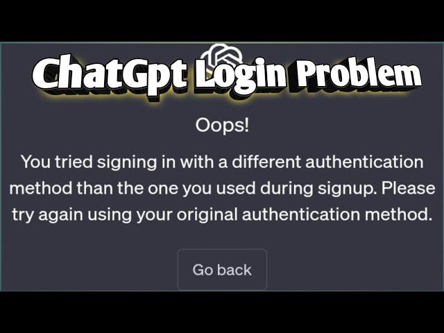 You tried signing in with a different authentication method than the one you used during signup