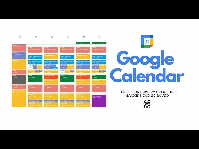 React Calendar | React Js Interview Questions | Frontend Machine Coding Interview Experience