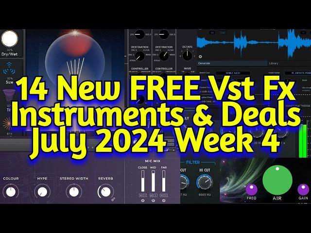 14 Best New FREE VST Effect Plugins, Vst Instruments, Sample Packs & Deals - JULY 2024 Week 4