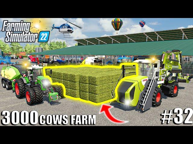 THIS IS HOW I TURNED 732.000 LITERS of HAY into BALES | 3000 COWS Farm | Farming Simulator 22