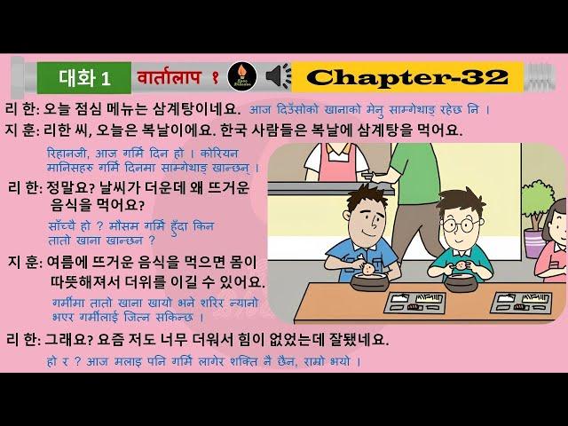 EPS-TOPIK Chapter 32 Korean & Nepali Listening Book.