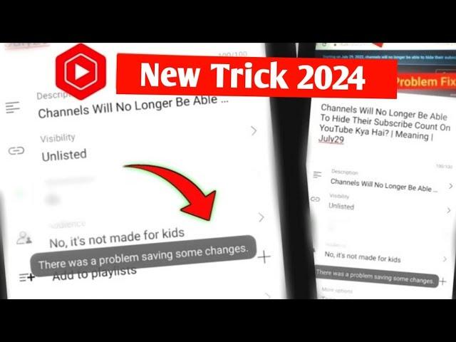 There Was A Problem Saving Some Changes Yr Studio Problem Fix 2024 | youtube studio tag save problem