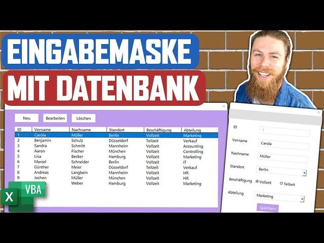 Eingabemaske mit Datenbank in Excel VBA UserForm erstellen + kostenloser Download