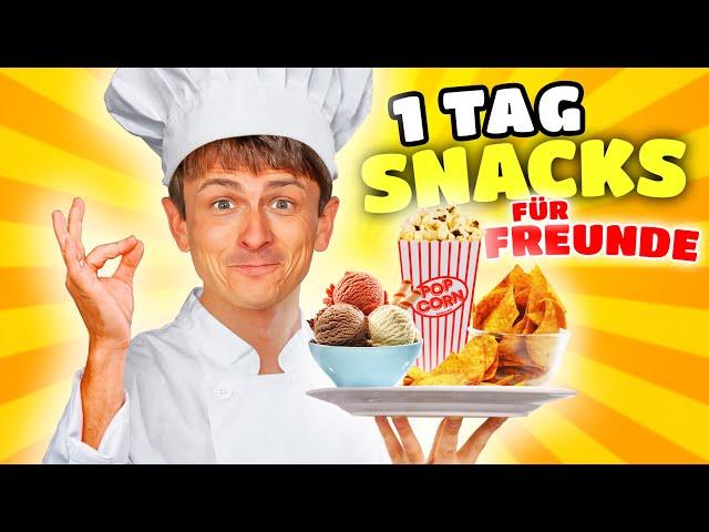 Ich mache 1 TAG lang SNACKS für meine Freunde!  (Film-Marathon)