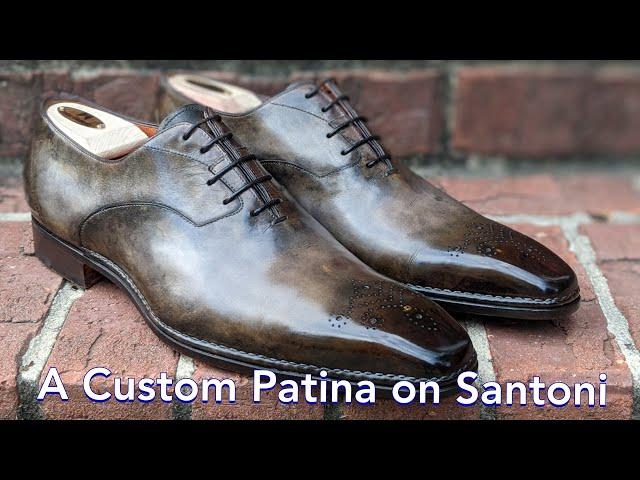 These Santoni Get a Custom Cobblestone Patina:  Reworking a previous patina attempt.