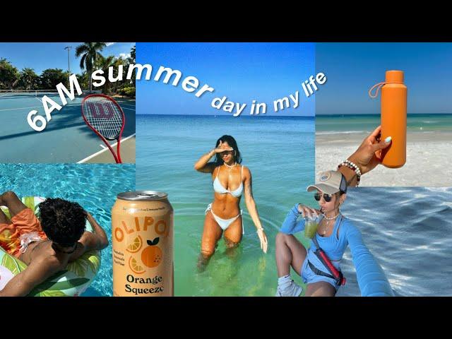 VLOG: summer day in my life️| morning beach dip, pool day, activewear try-on, tennis & burger night