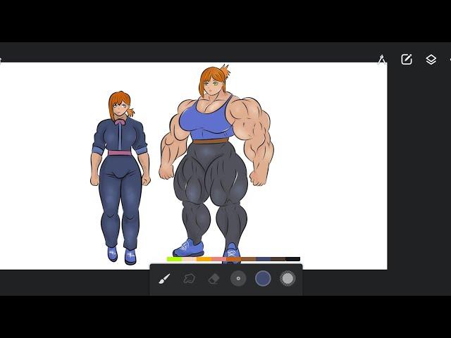 Muscular Girl Character Design Tutorial With infinite Painter 2025