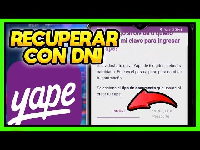 COMO RECUPERAR MI CUENTA DE YAPE CON DNI