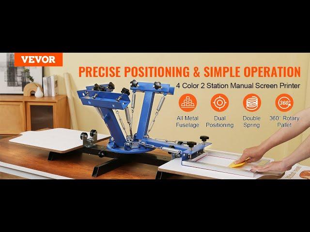 VEVOR Screen Printing Machine 4 Color 2 Station