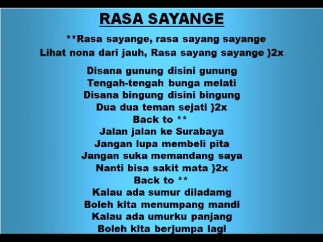 RASA SAYANGE - Lagu dan Tari Nusantara - Lagu Anak