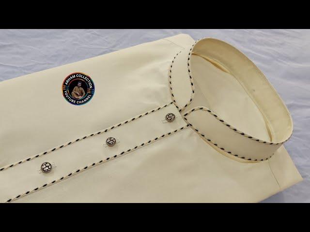 Latest Cream Colour Kurta Design 2024///How to Make Gents Designer Kurta Step by Step Urdu/Hindi