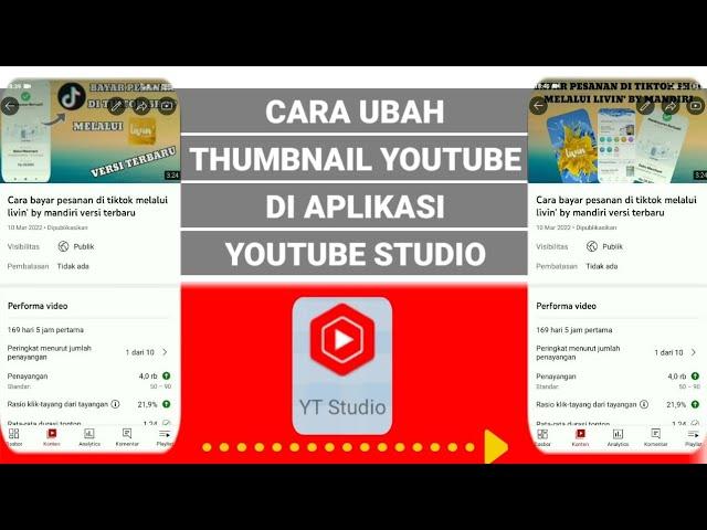 Cara mengganti thumbnail youtube di aplikasi youtube studio | cara ubah thumbnail youtube