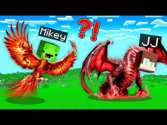 Speedrunner Morph to Dragon Speedrunner vs Hunter Morph to Phoenix : JJ vs Mikey in Minecraft Maizen