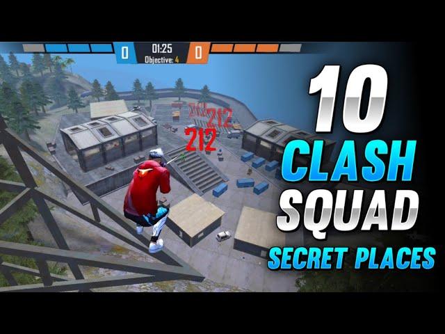 TOP 10 CLASH SQUAD SECRET PLACES FREE FIRE | CLASH SQUAD TIPS AND TRICKS 2021 - GARENA FREE FIRE