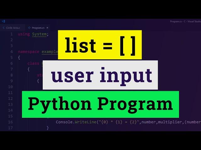 User Input for a List | Python Programming language Tutorial