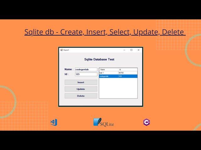 C# SQLite  insert, update, delete data | Source Code