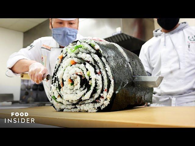 Chef Makes Gigantic Sushi Rolls