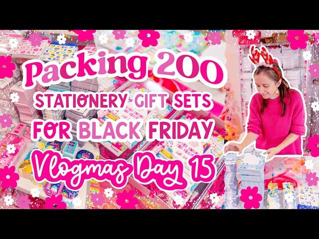 Packing 200 Stationery Gift Sets for my Small Business for Black Friday 🩷 VLOGMAS DAY 15